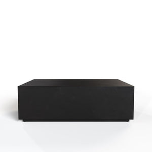 VIG Furniture Fresno Modern Concrete Rectangular Table With Weather-Resistant Finish, Durable Industrial Style Black Coffee Table VGGR-689980-BLK