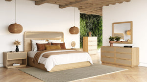 Vig Furniture Modrest Gavin - Elegant Natural Ash & Rattan Chest For Modern Bedrooms And Living Spaces Oak  Vgvc-j2411-4h-nat