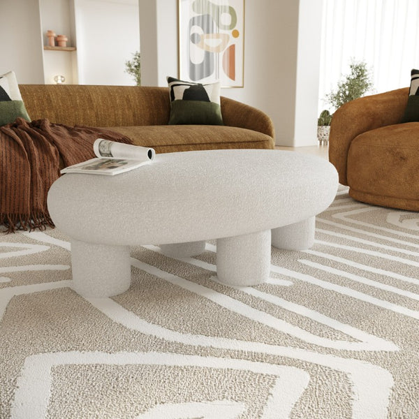 VIG Furniture Gaynes Off-White Modern Upholstered Bench — 46" X 28" X 17" Foam Cushion, Solid Pine Frame, Ready-To-Use VGMF-A609-OFFWHT