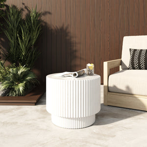 VIG Furniture Modrest Gruver - Modern White Concrete End Table VGGR-674650-WHT