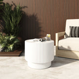 VIG Furniture Modrest Gruver - Modern White Concrete End Table VGGR-674650-WHT