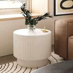 VIG Furniture Modrest Gruver - Modern White Concrete End Table VGGR-674650-WHT