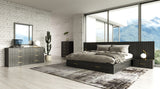 VIG Furniture Modrest Manchester- Contemporary Platform Dark Grey Bed with Drawers VGWD-HLF2-BED