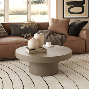 VIG Furniture Modrest Morley - Modern Round Concrete Coffee Table VGGR649992-RND