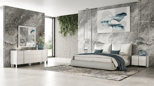 VIG Furniture Modrest Patrick - Modern Light Grey Leather Bed VGKKB-75-GRY-BED