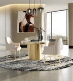 VIG Furniture Modrest Rocky - Glam White Marble & Brush Gold Round Dining Table VGGM-M-DT-1309-RND