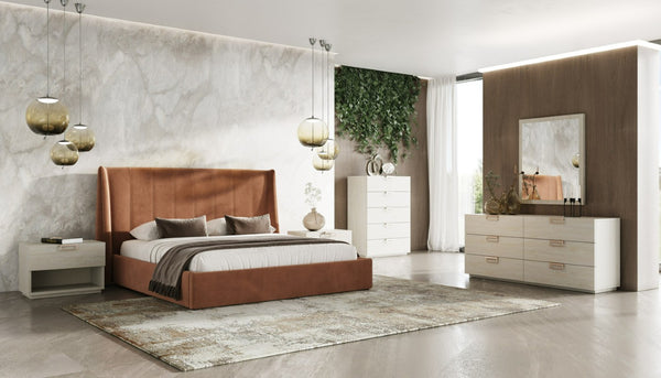 VIG Furniture Lago Faux Travertine Mirror 34X40" — Modern Rectangular Wall Or Dresser Accent, Lightweight Durable VGAC-LAGO-MIR