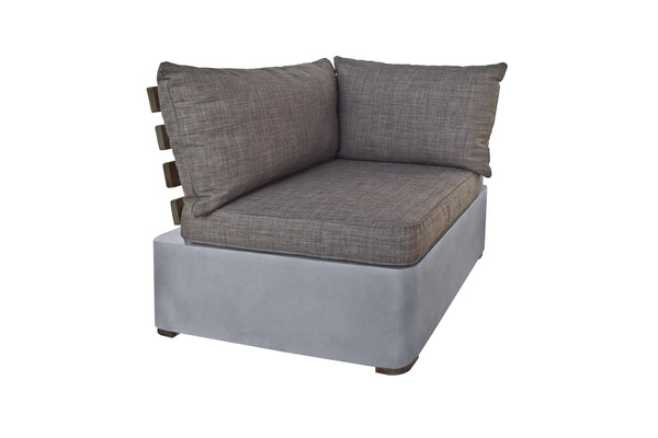 Vig Furniture Renava Garza Outdoor Concrete & Teak Corner Sofa – Chic Mid-century Modern Lounge For Patios! Grey  Vglbmodu-corner