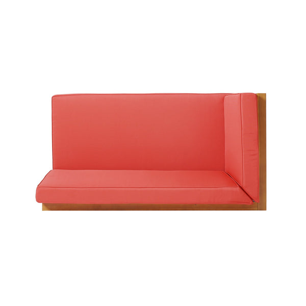 English Elm Christopher Knight Home® - Brava X-Back Left Corner Bench Set For Stylish Indoor/Outdoor Comfort - Durable Acacia Wood Design 57967.00RED2