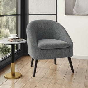 English Elm Redding Mid-Century Accent Chair with Curved Back, Deep Cushion & Solid Rubberwood Legs, Rust Gray B136P159543