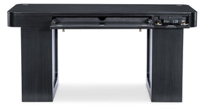 Hooker Furniture Kenzo Sit to Stand Home Office Desk with Grass Cloth Accents and Wood Grain Finish 6104-10458-99