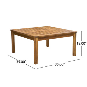 English Elm Perla Square Acacia Wood Coffee Table Grey Finish Indoor Outdoor Patio Living Room 59098.00