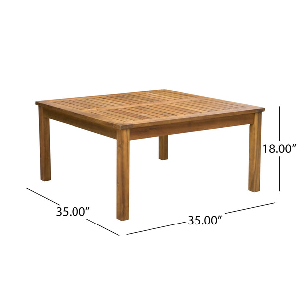 English Elm Perla Square Acacia Wood Coffee Table Grey Finish Indoor Outdoor Patio Living Room 59098.00