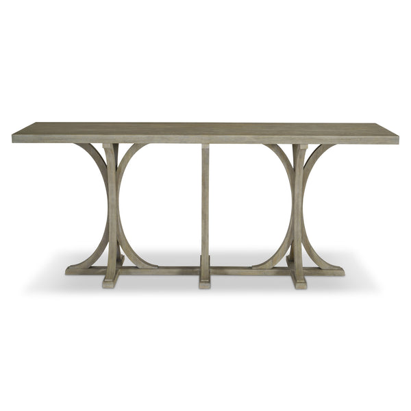 Bernhardt Bernhardt Albion Console Table In Soft Pewter White Oak — Sculptural 74" Entryway Centerpiece 311912