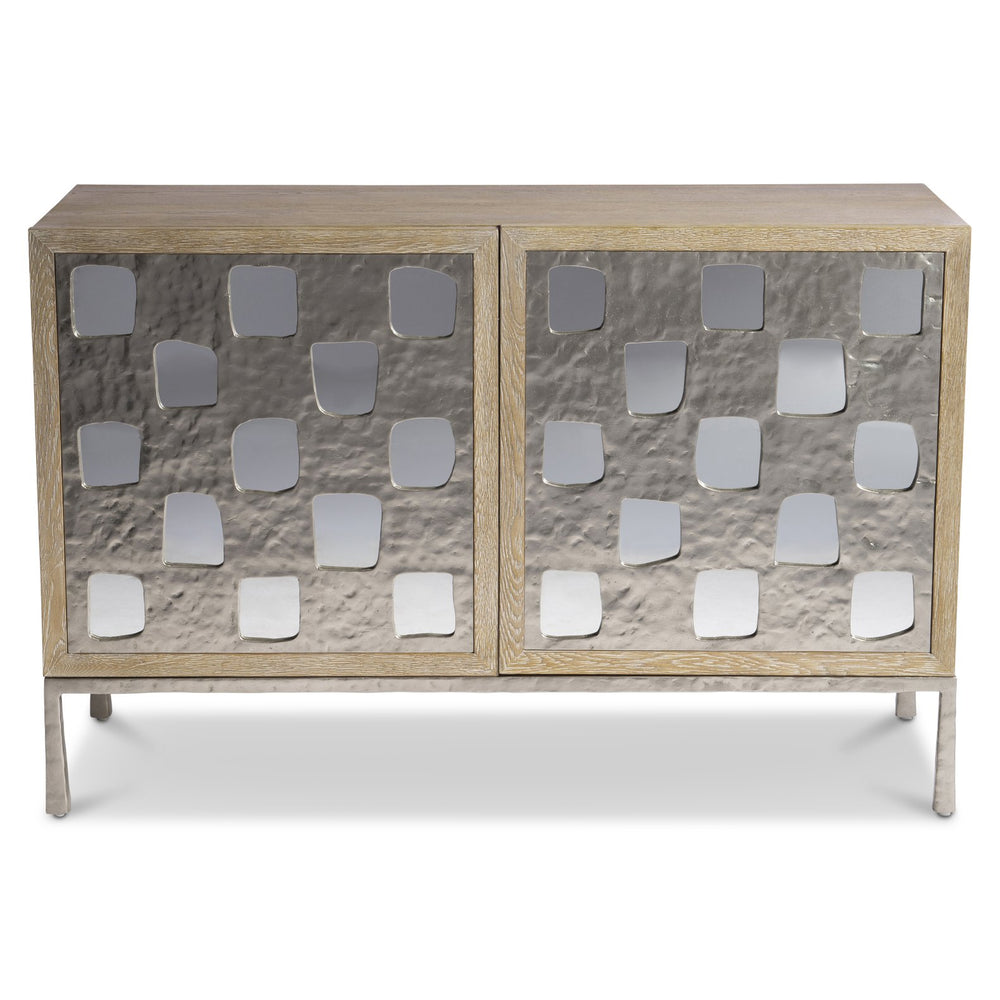 Bernhardt Bernhardt Aventura Door Chest With Frosted Nickel Geometric Overlay, Mirrored Accents & Soft-Close Doors 318115