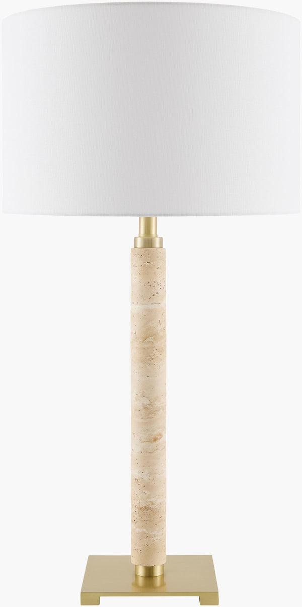 Surya Moeraki Iron Base Table Lamp with Linen Shade for Craftsman or Transitional Bedroom MOK-001