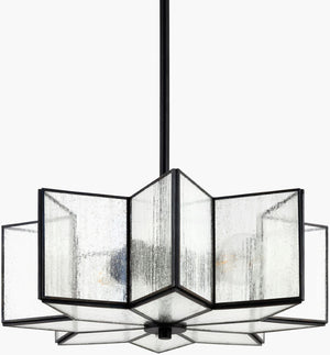 Livabliss Morella Art Deco Iron and Glass Pendant Light for Dining Rooms or Entryways MOL-002