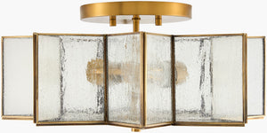 Surya Morella Art Deco Iron Pendant Light with Glass Shade for Dining Room Entryway MOL-005