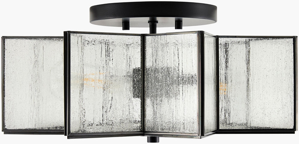 Surya Morella Art Deco Iron and Glass Pendant Light for Dining Rooms and Entryways MOL-006