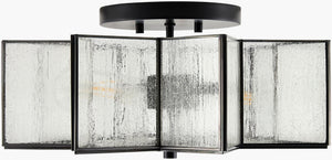 Surya Morella Art Deco Iron and Glass Pendant Light for Dining Rooms and Entryways MOL-006