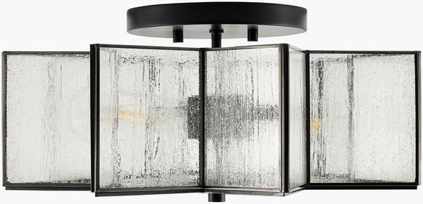Surya Morella Art Deco Iron and Glass Pendant Light for Dining Rooms and Entryways MOL-006
