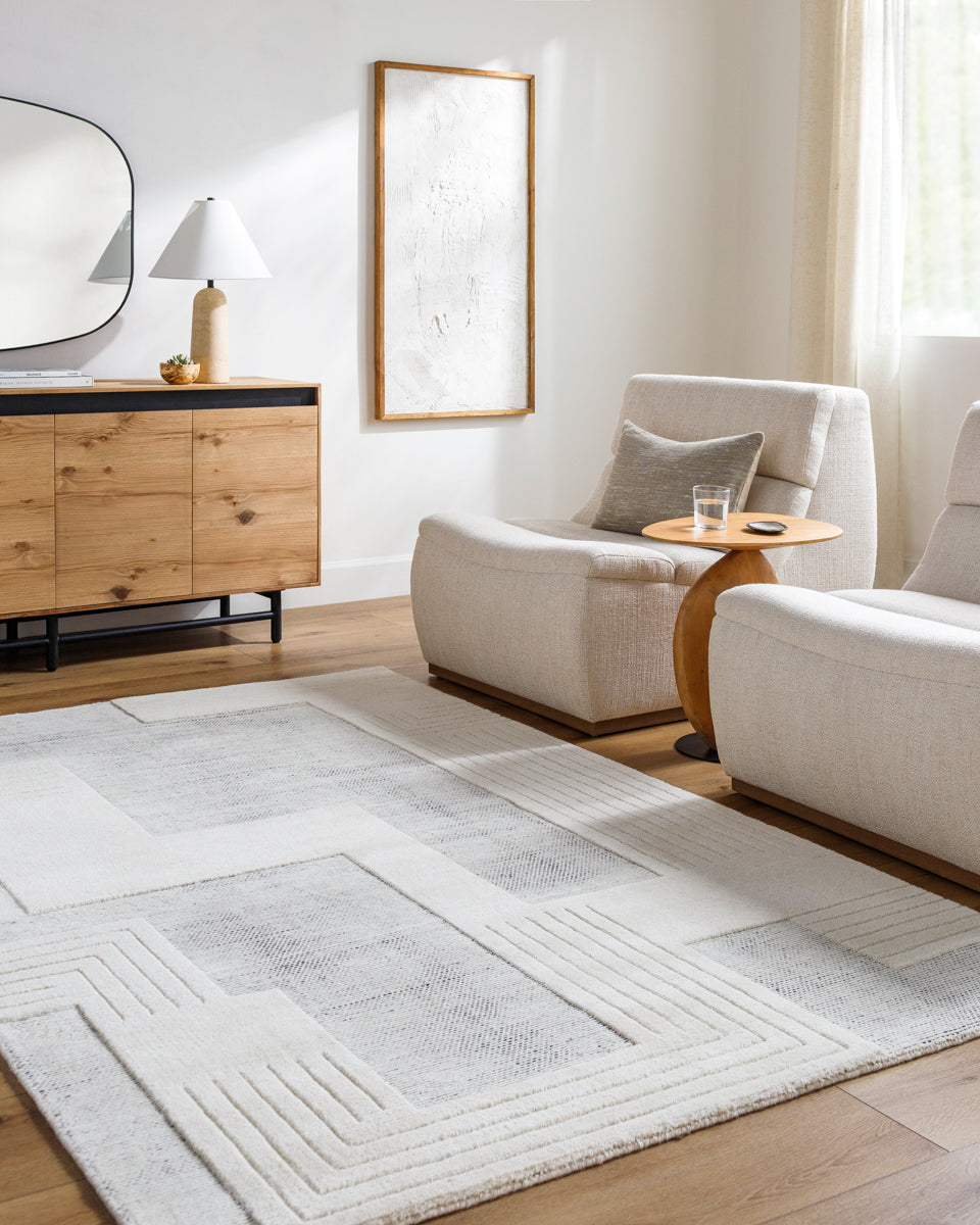 Molde MOL-2300 9' x 12' Handmade Rug MOL2300-912  Light Silver, Silver Surya