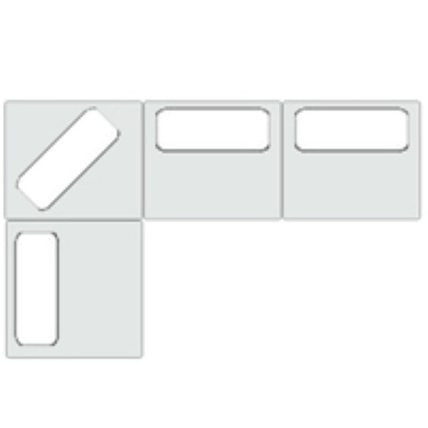 VIG Furniture Mondo Modular Beige Fabric Sectional Sofa, 4-Piece Configurable Slipcover, Foam Comfort, Modern VGOD-ZW-22033-MOD-BGE-4-Piece Sectional