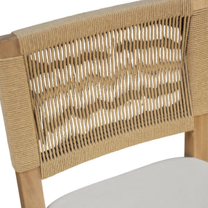 Monterey Handwoven Rope Back Counter Stools Set of 2 Natural Wood Coastal Seating
