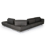 VIG Furniture Lamod Italia Mood - Italian Grey Leather Right Facing Sectional Sofa VGCC-MOOD-RAF-3011