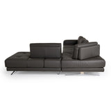 VIG Furniture Lamod Italia Mood - Italian Grey Leather Right Facing Sectional Sofa VGCC-MOOD-RAF-3011