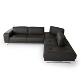 VIG Furniture Lamod Italia Mood - Italian Grey Leather Right Facing Sectional Sofa VGCC-MOOD-RAF-3011