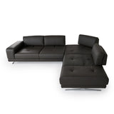 VIG Furniture Lamod Italia Mood - Italian Grey Leather Right Facing Sectional Sofa VGCC-MOOD-RAF-3011