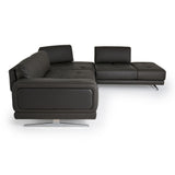 VIG Furniture Lamod Italia Mood - Italian Grey Leather Right Facing Sectional Sofa VGCC-MOOD-RAF-3011