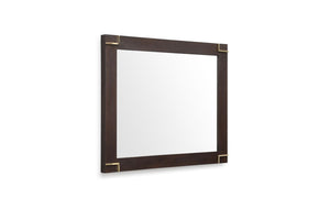 VIG Furniture Moontide Smoked Ash Veneer Mirror With Champagne Gold L-Corners, 33X46" Modern Luxe Accent VGVCJ1922M