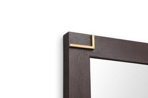 VIG Furniture Moontide Smoked Ash Veneer Mirror With Champagne Gold L-Corners, 33X46" Modern Luxe Accent VGVCJ1922M
