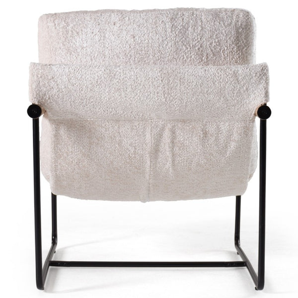 VIG Furniture Moorcroft Mid-Century Beige Accent Chair With Black Metal Legs & Wood Arms, Plush Foam Seat, 275 Lb Capacity VGKK-KF.A2021-BGE