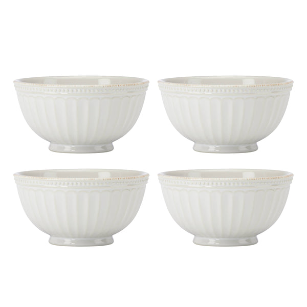 Lenox French Perle Groove All-Purpose Bowls, Set of 4 White, WHITE STONEWARE 895719