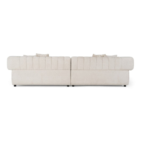 VIG Furniture Moreno Modern 4-Seater Upholstered Sectional With Quilted Fabric, Foam Support, Solid Wood Frame, Ready-To-Use Beige Sofa VGAH-SF2034-BGE
