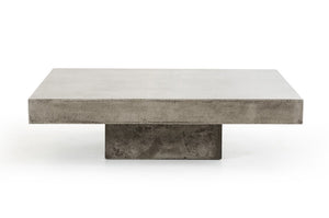 VIG Furniture Morley Square Concrete Coffee Table, 43" Modern Industrial Centerpiece — Sealed Fiber-Reinforced Design VGGR640930