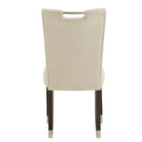 Homelegance By Top-Line Harmonn Heathered Weave Parsons Dining Chairs (Set of 2) Beige Rubberwood