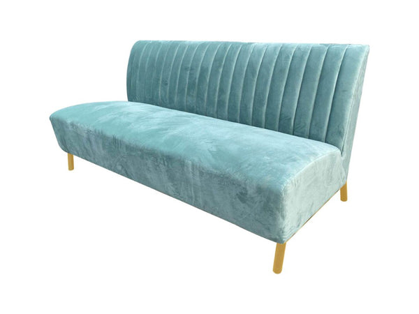 VIG Furniture Mosko Modern Light Green Fabric Sofa With Gold Tubular Legs, Channel-Tufted Comfort & Durable Support VGEUMC-9714SF-GRN-S
