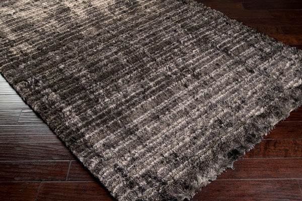 Surya Merlot 2' X 3' Handmade Rug - Modern Durable Polyester Design With Plush Pile & Natural Charm Black Polyester Mot7000-23