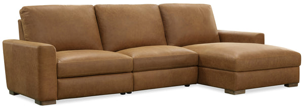Hooker Furniture Optimus Power Reclining Sectional Top Grain Leather Contemporary Living Room Sofa SS925-3PC1-085-L