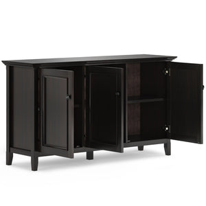 English Elm Amherst Wide 3-Door Storage Cabinet - Handcrafted Hickory Brown With Adjustable Shelves & Style B136P158350