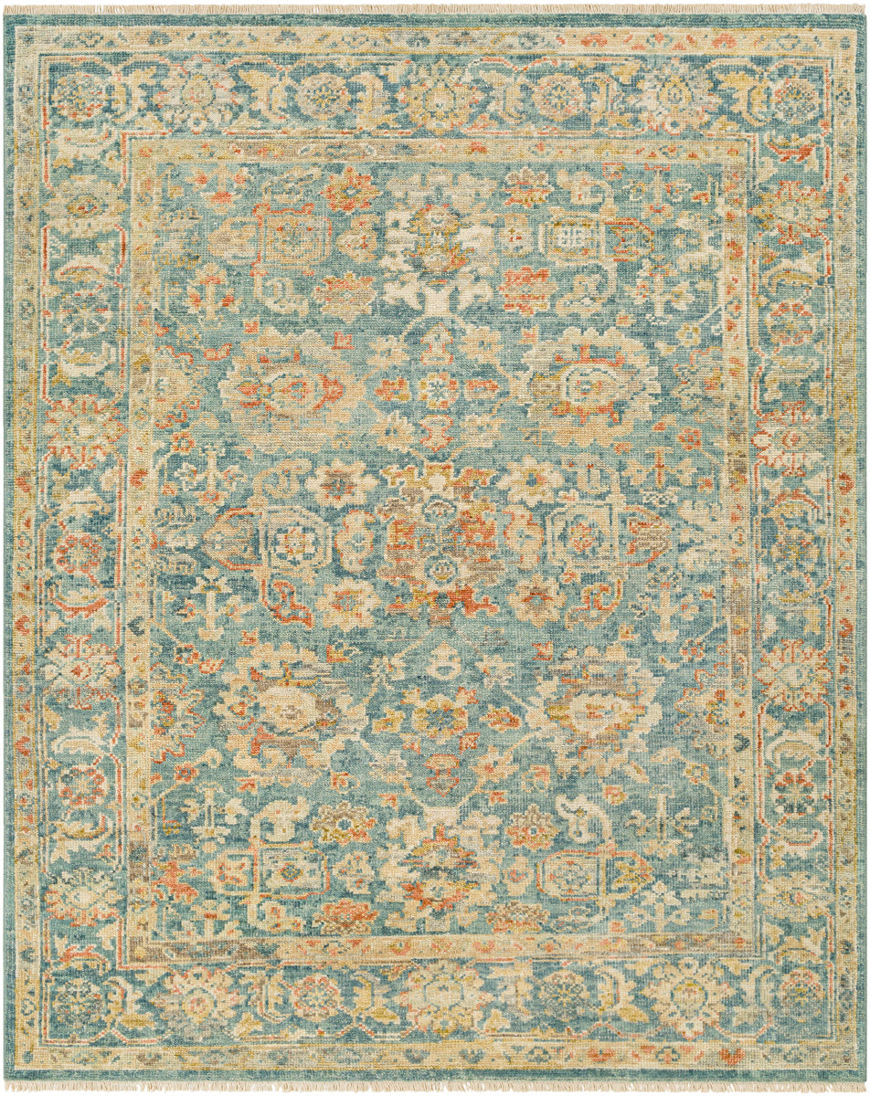Monterey MOY-2300 9' x 12' Handmade Rug MOY2300-912  Camel, Blue, Gray, Light Brown, Brown, Seafoam Surya