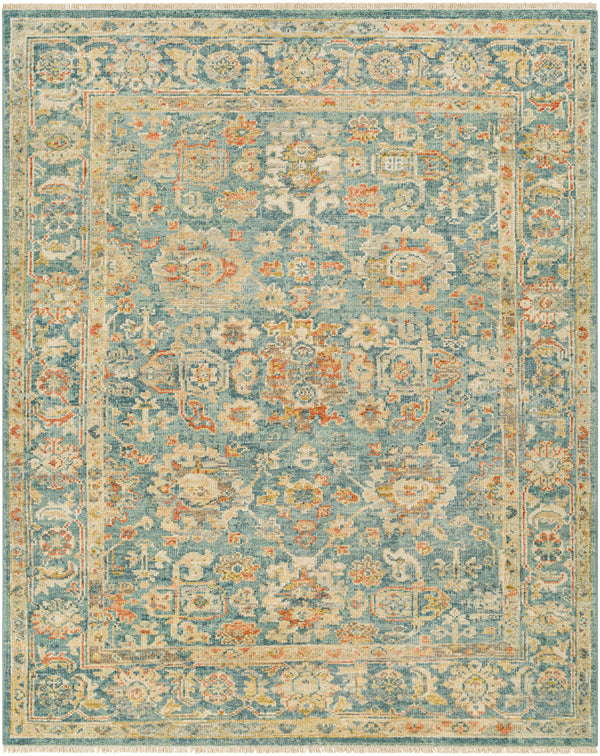 Monterey MOY-2300 9' x 12' Handmade Rug MOY2300-912  Camel, Blue, Gray, Light Brown, Brown, Seafoam Surya