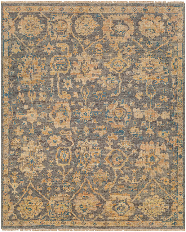 Monterey MOY-2301 9' x 12' Handmade Rug MOY2301-912  Charcoal, Gray, Tan, Wheat, Blue Surya