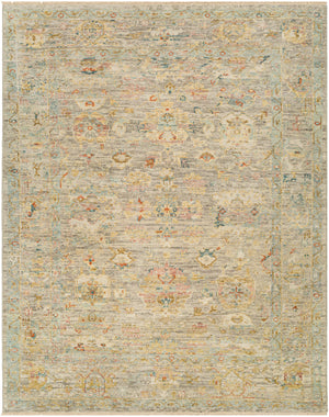 Monterey MOY-2304 9' x 12' Handmade Rug MOY2304-912  Oatmeal, Taupe, Tan, Seafoam, Teal, Rust Surya