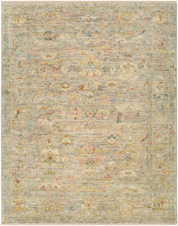 Monterey MOY-2304 9' x 12' Handmade Rug MOY2304-912  Oatmeal, Taupe, Tan, Seafoam, Teal, Rust Surya