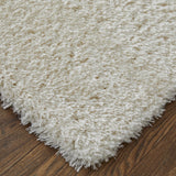 Feizy Rugs Darian Polyester Machine Made Casual Rug White 5' x 8'